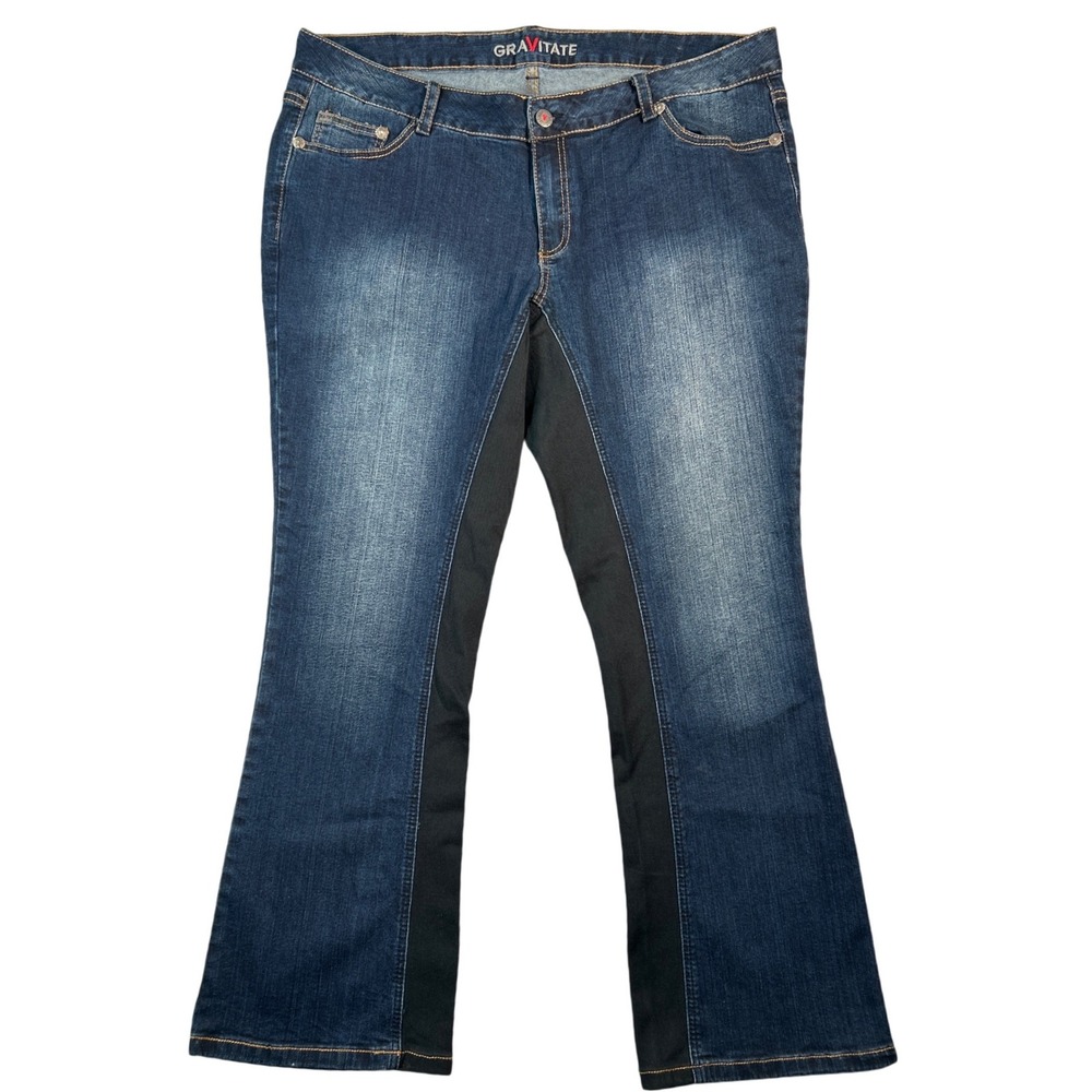 Gravitate Women's Motorcycle Riding Jeans Sz 20/32 (Photos) Blue Denim Boot Cut